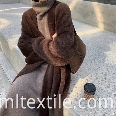 Фабричный оптовый зимний бархатный свитер женский плюс плюс плюшевый вязаный кардиган длинный меховой пальто женщины